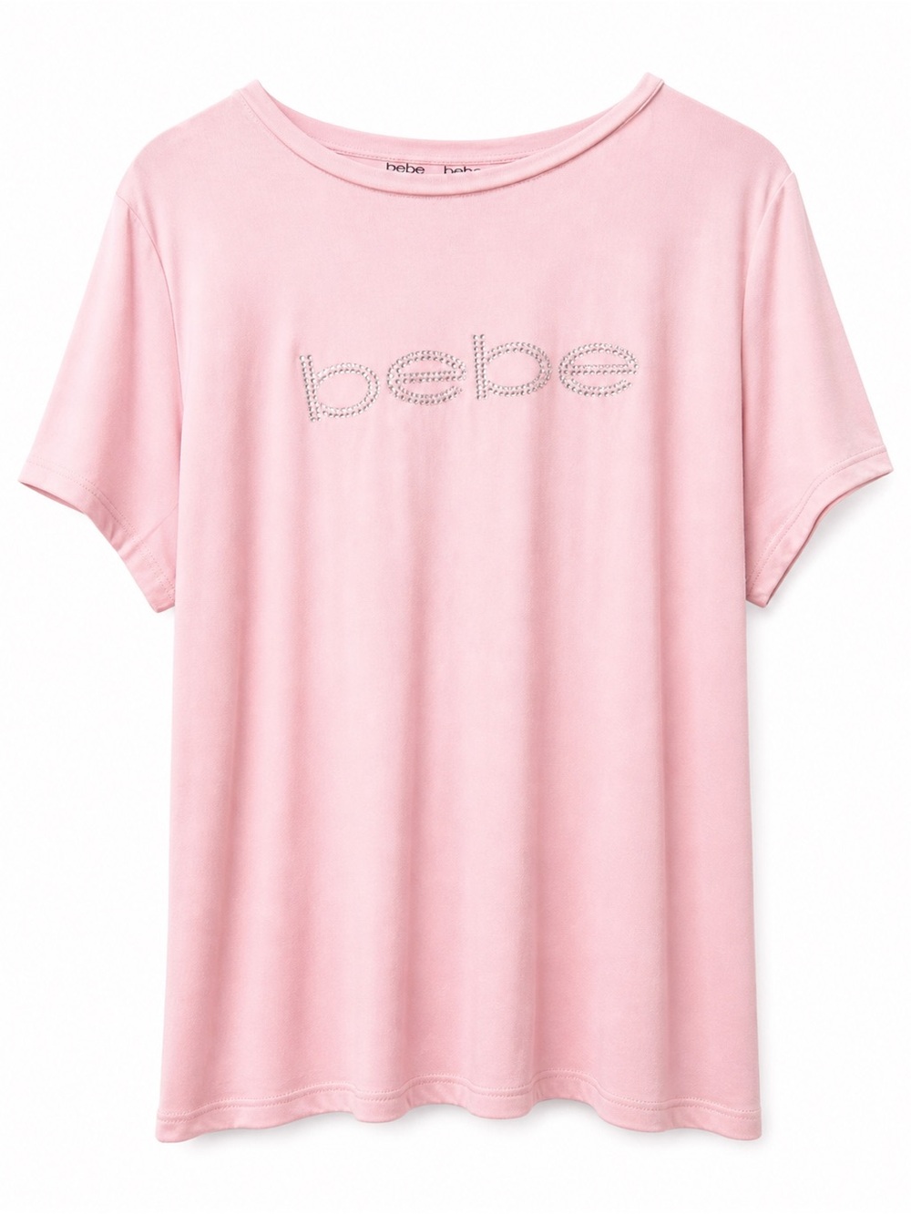 bebe Pink Crystal Logo Tee